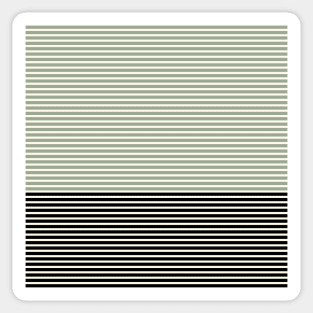 Sage Green and Black Colorblock Thin Stripes Sticker